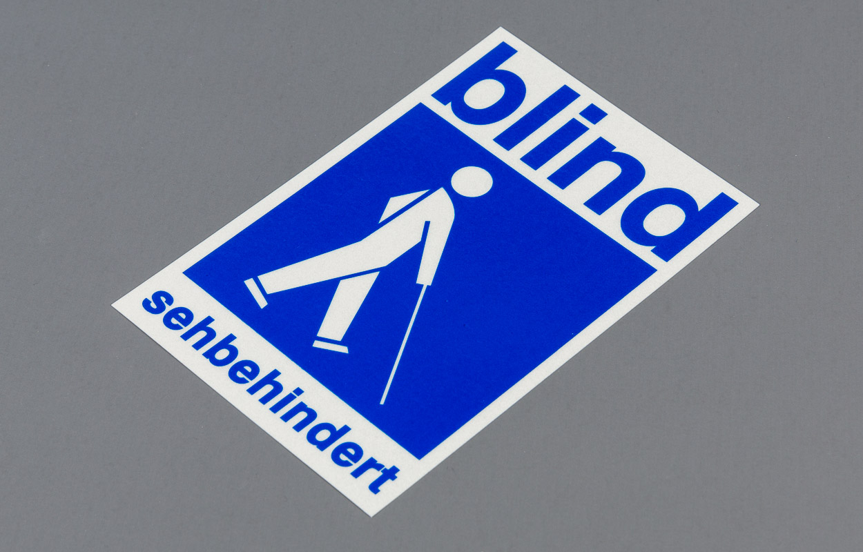 Autocollant avec pictogramme aveugle réfléchissant avec inscription 11x16 cm